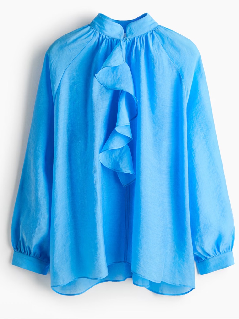 NWT Blue Ruffle Peasant Blouse Size S - Picture 3 of 3